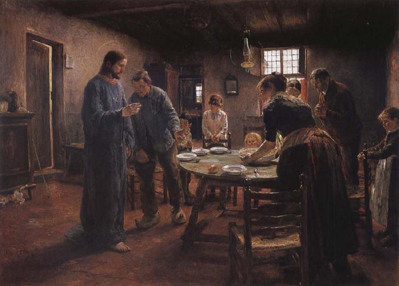 Fritz von Uhde Grace oil painting image